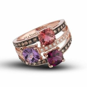 NWT $4375 LeVian Diamond Ring Pink Tourmaline 14K